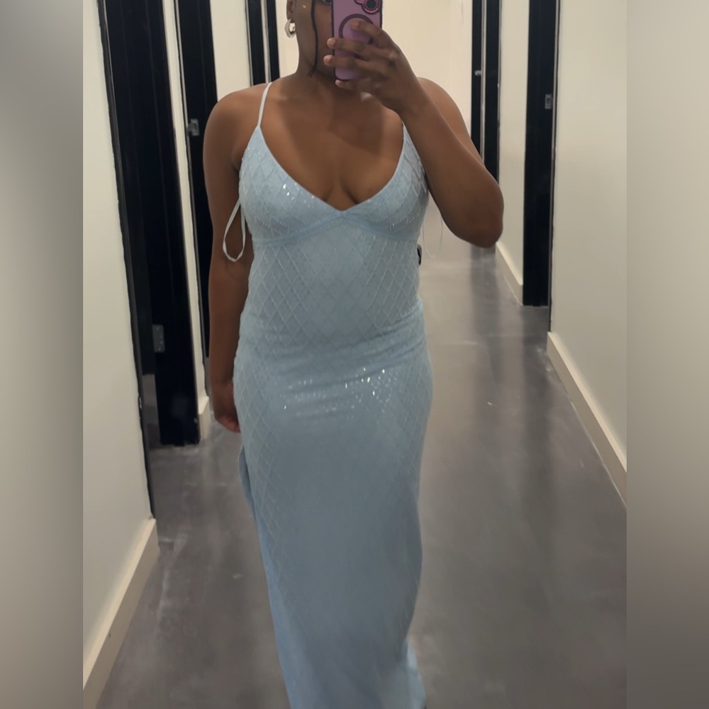 Windsor Sequin Beaded Mesh Column Dress